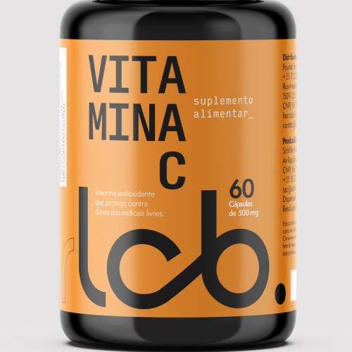Vitamina C 500mg  Imunidade e Antioxidante - 60 Cápsulas 