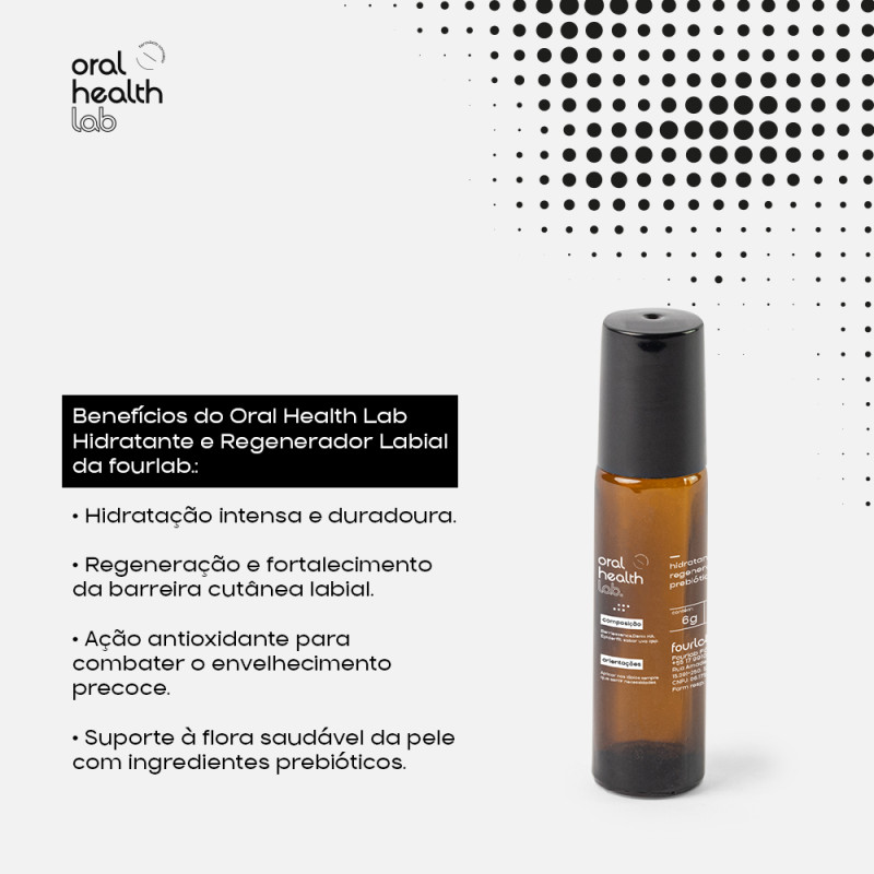 Oral Health lab. Hidratante e Regenerador labial - Prebiótico & Preenchedor