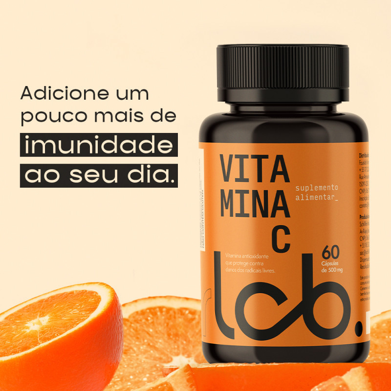 Vitamina C 500mg  Imunidade e Antioxidante - 60 Cápsulas 